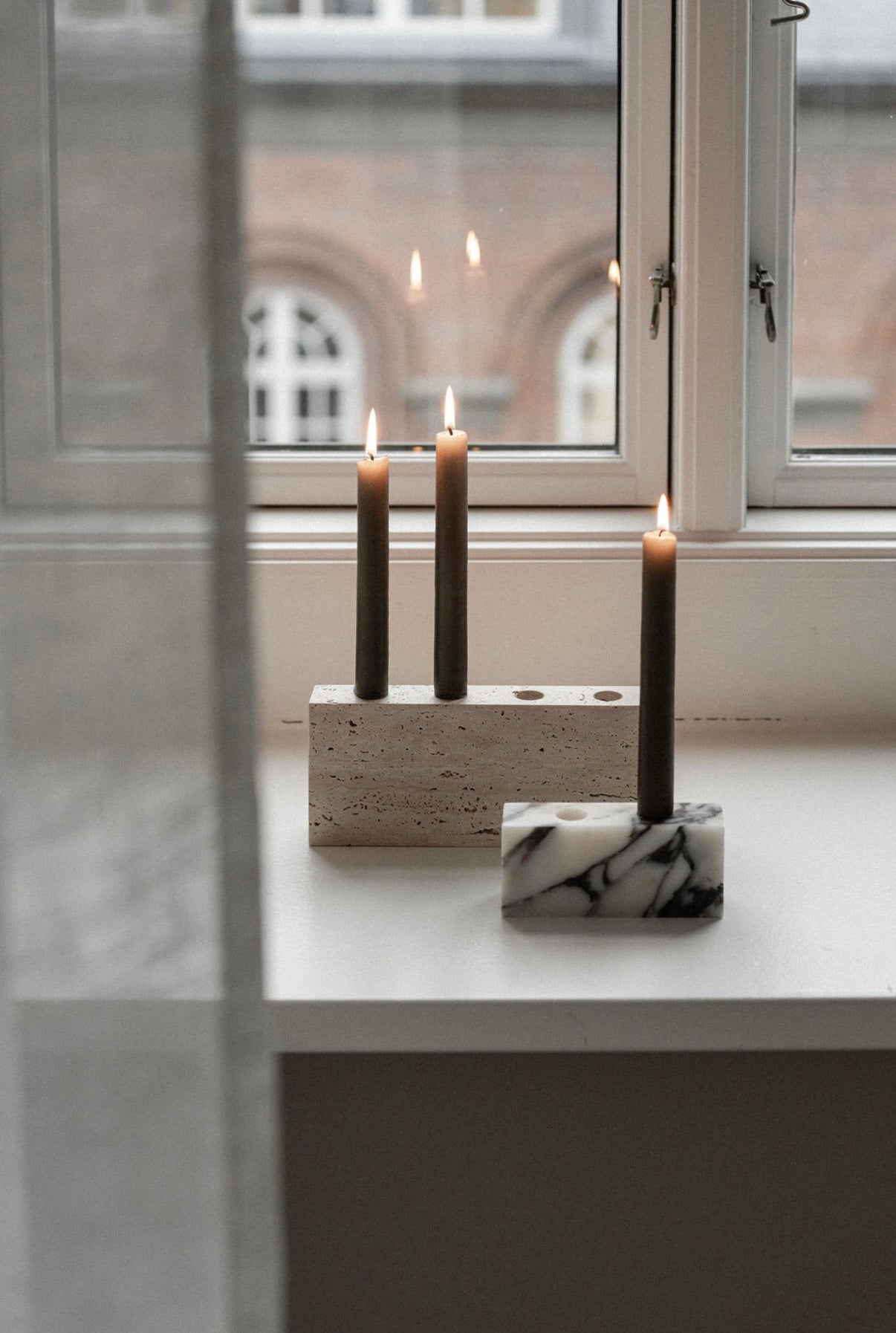 EPODE | Calacatta Violetta, candle holder 2