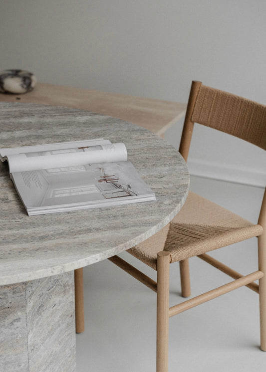 LAGO | Travertine Silver Dinning table,