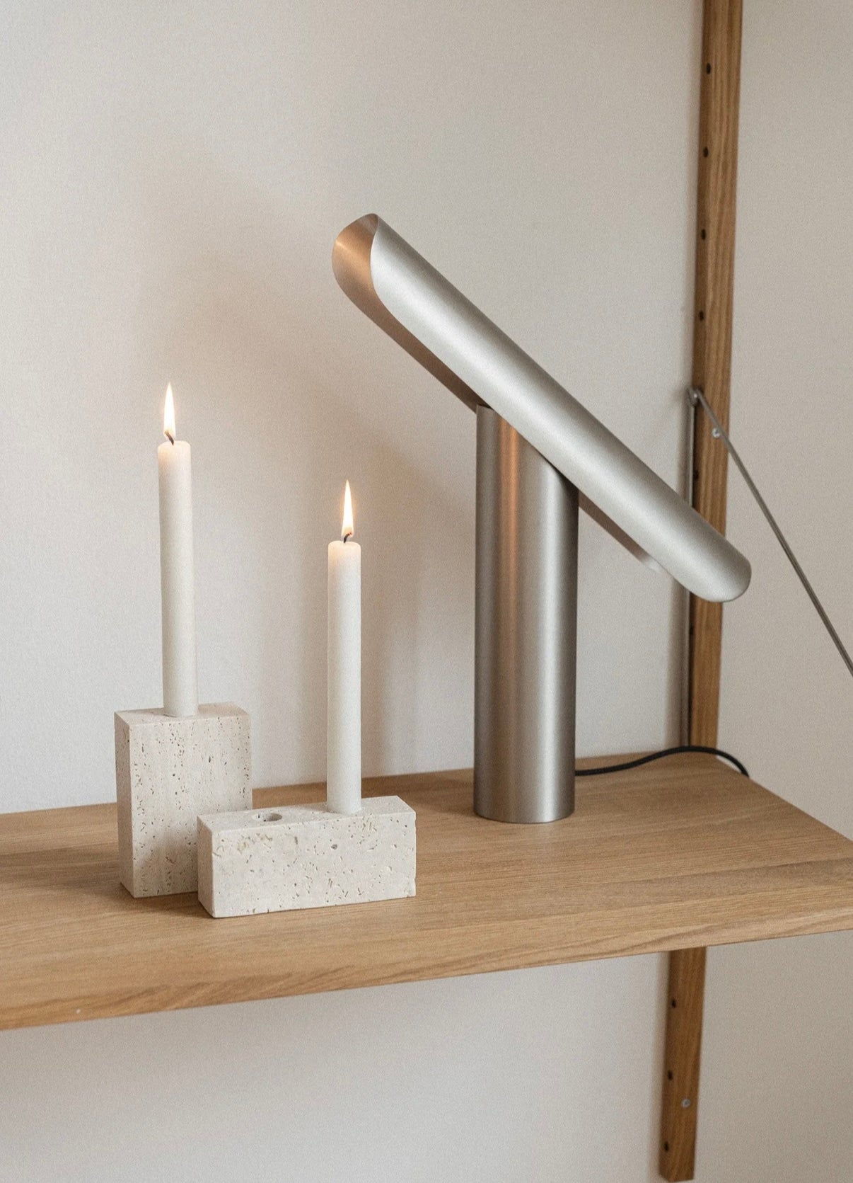 Epode | Travertine, Candle holder one candle
