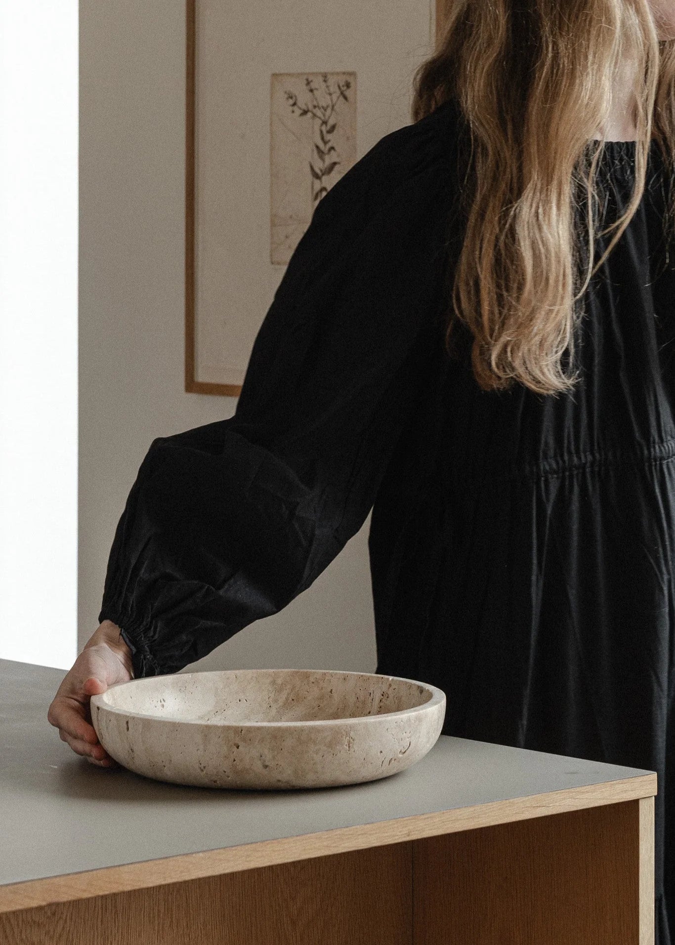 HYBEN | travertine, bowl, small