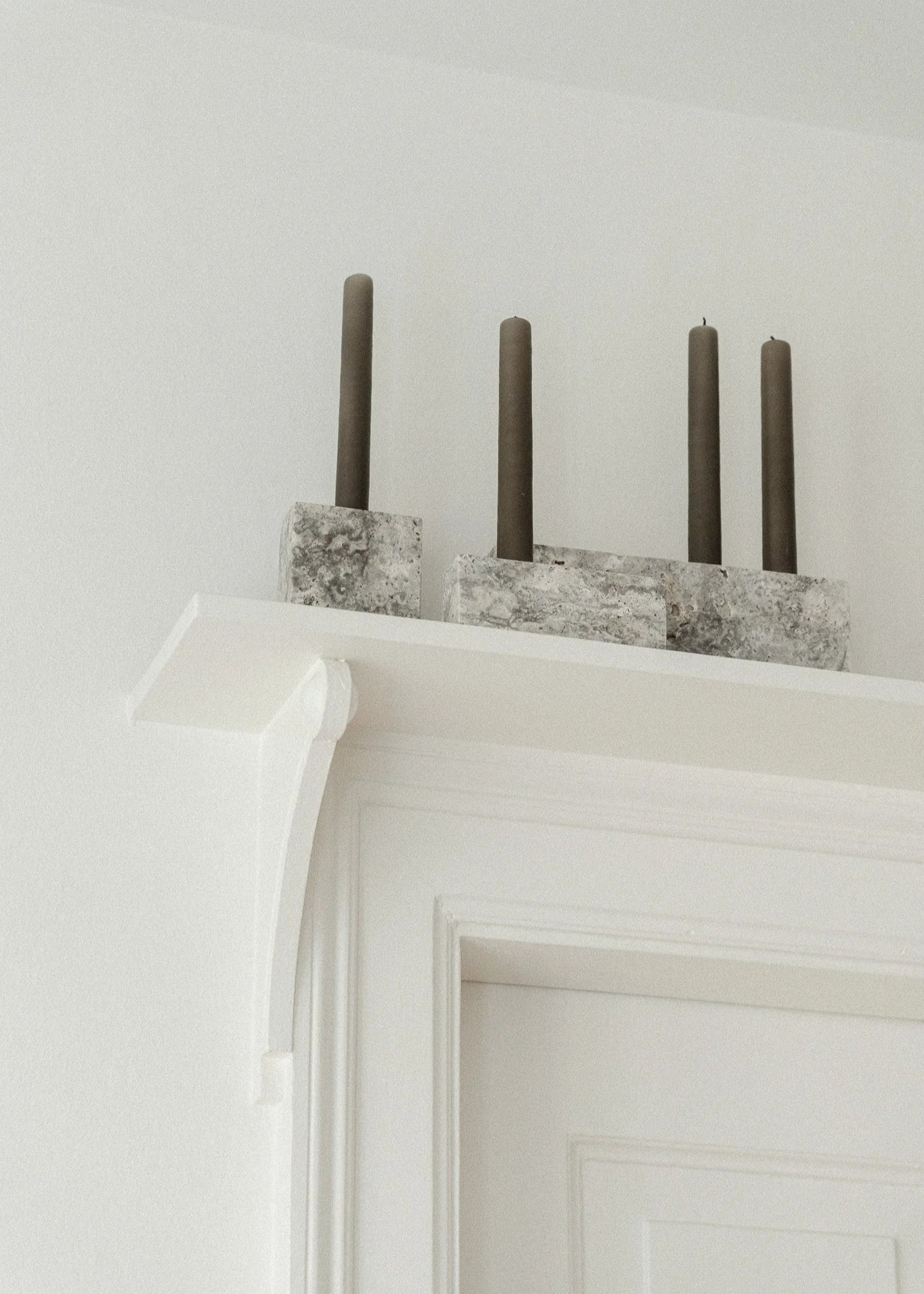 Epode | Travertine Silver | Candleholder four candles