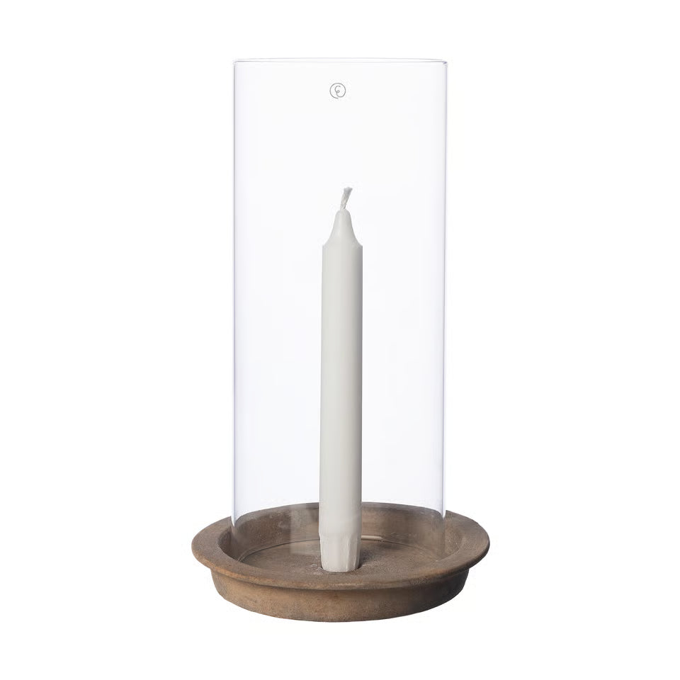 Lyslykt terracotta/glass