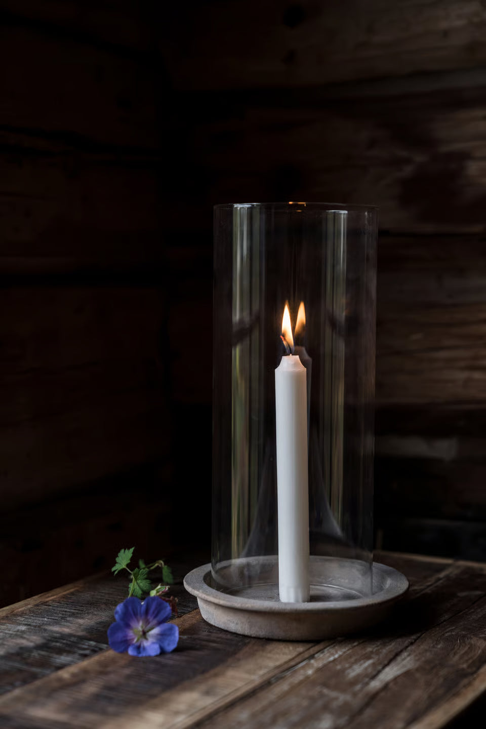Lyslykt terracotta/glass