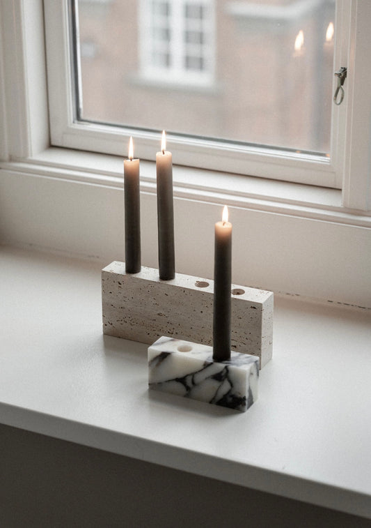 EPODE | Calacatta Violetta, candle holder 2