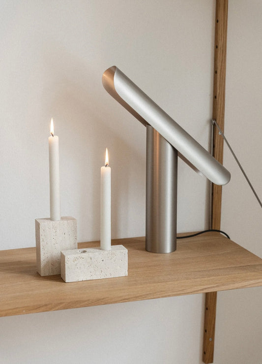 Epode | Travertine, Candle holder one candle