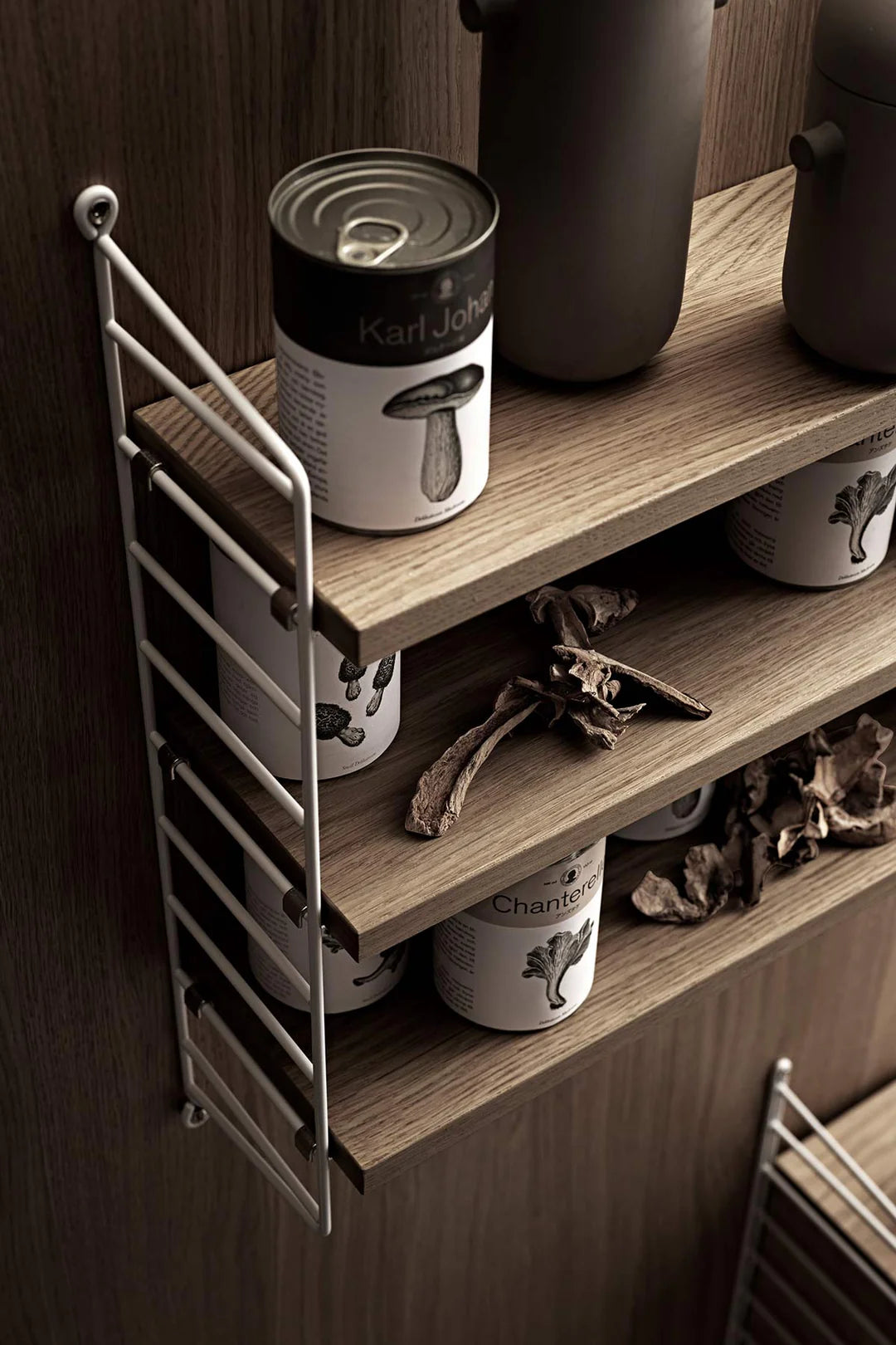 Hylle - pocket 60x15xh50 hvit/eik