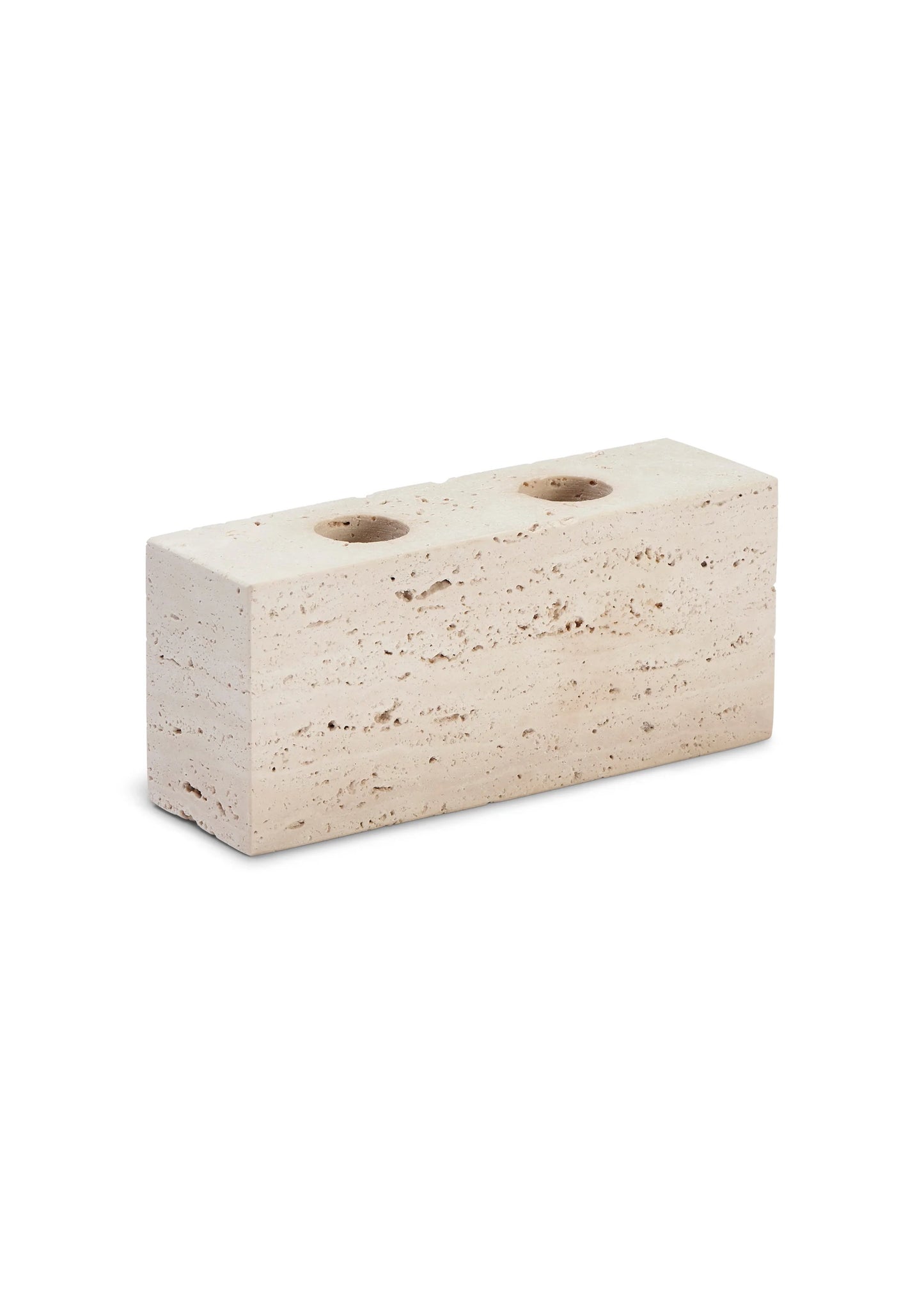 Epode | Travertine, Candleholder two candles