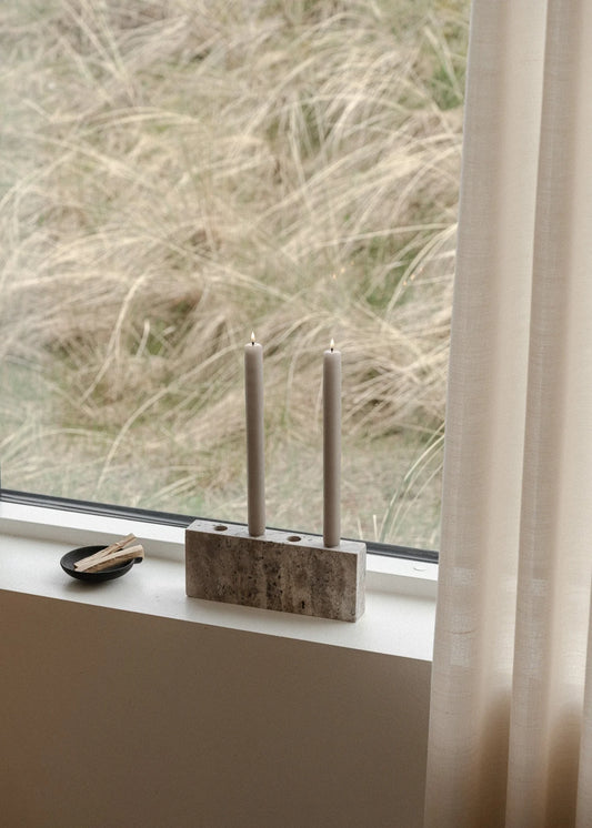 Epode | Travertine Silver | Candleholder four candles
